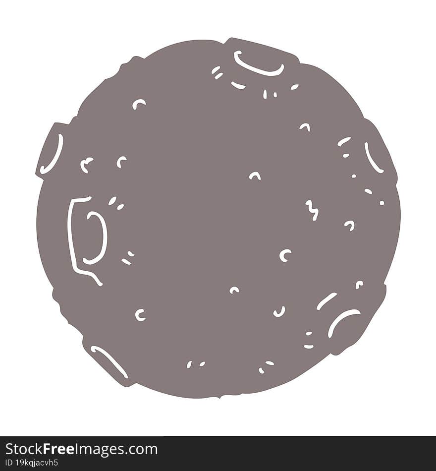 flat color style cartoon moon