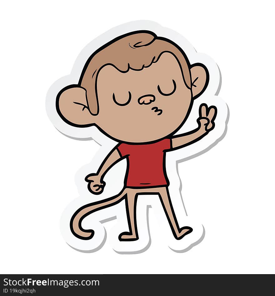 sticker of a cartoon monkey