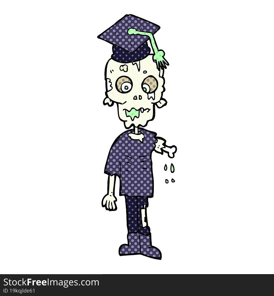 comic book style cartoon zombie student