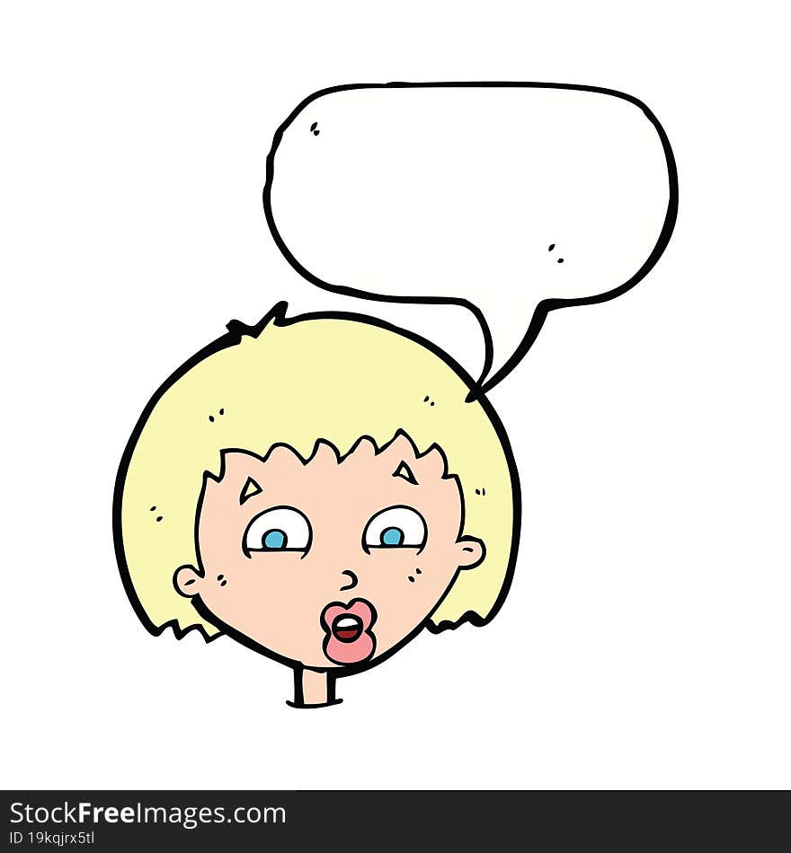 cartoon shocked expression  with speech bubble