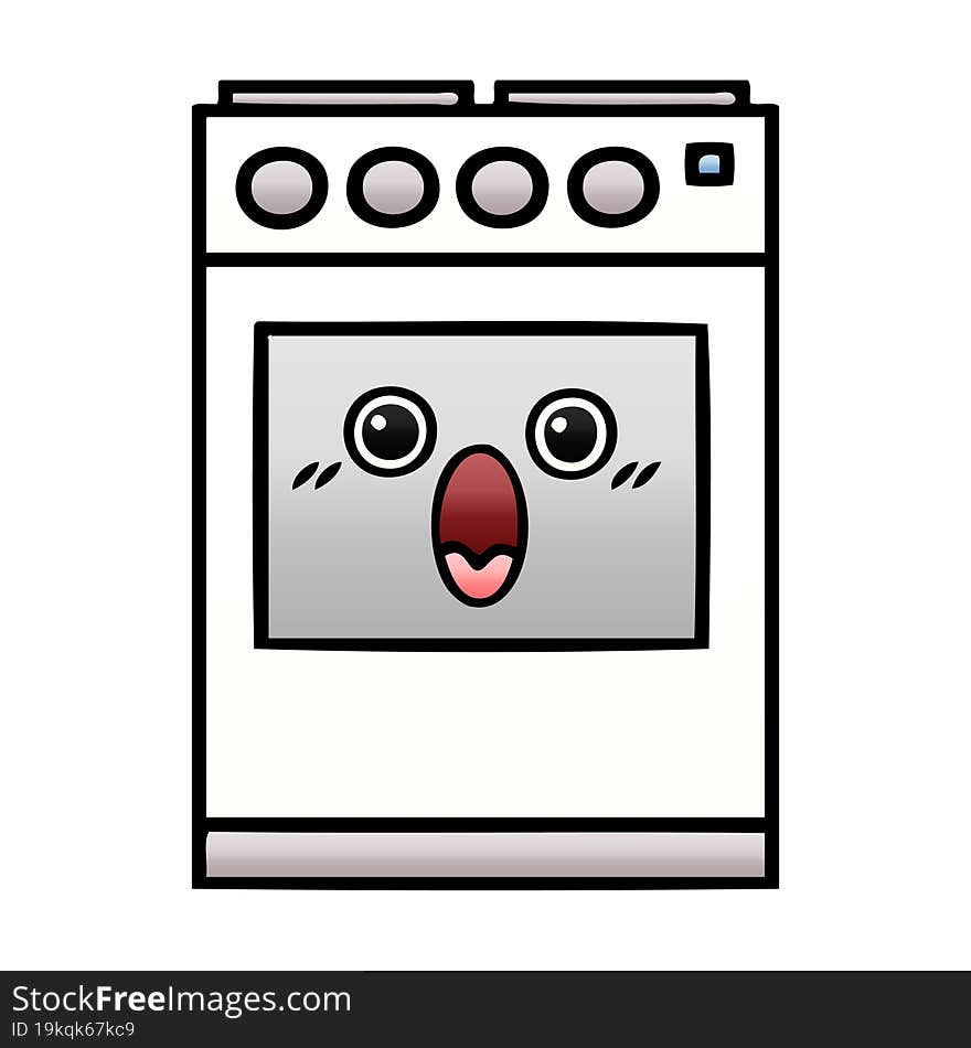 Gradient Shaded Cartoon Kitchen Oven