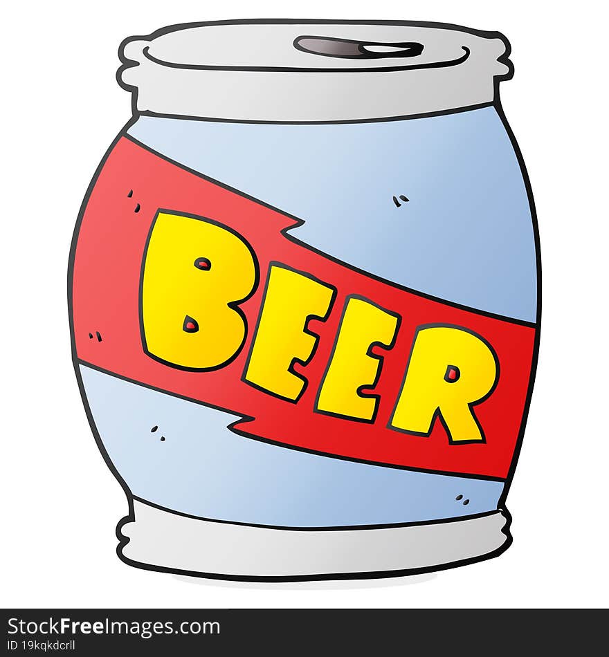 freehand drawn cartoon beer can