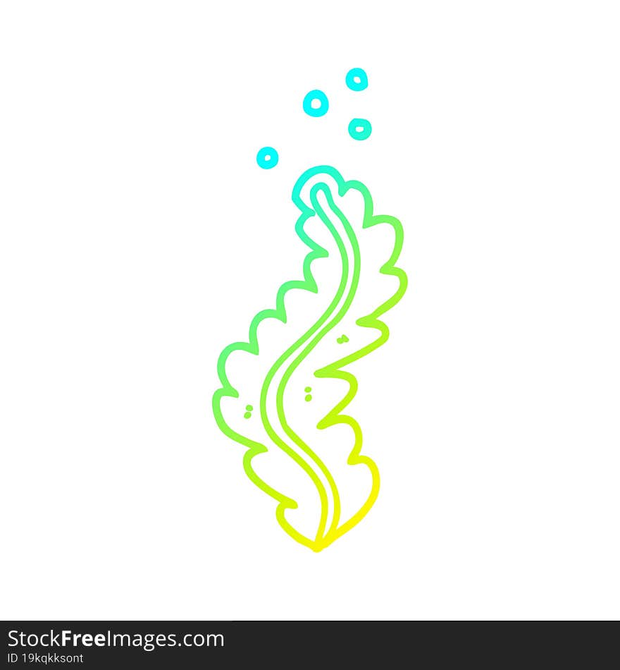 Cold Gradient Line Drawing Cartoon Seaweed