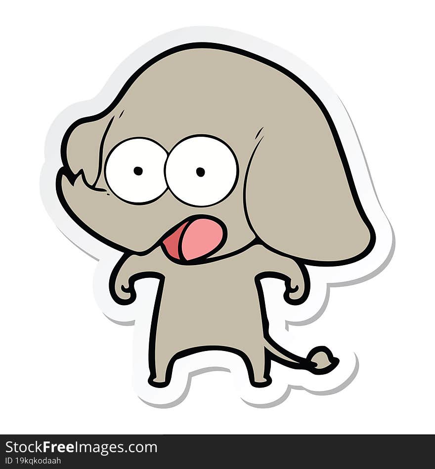 sticker of a cute cartoon elephant