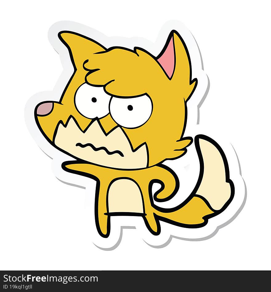 Sticker Of A Cartoon Annoyed Fox