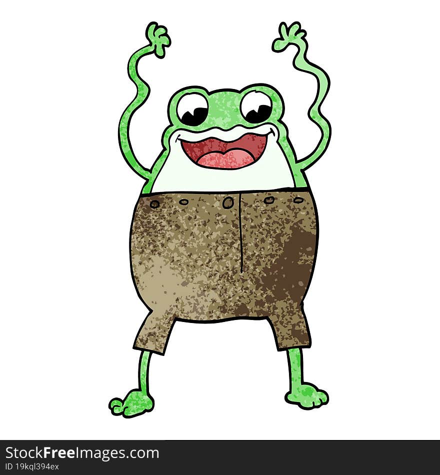 cartoon doodle frog