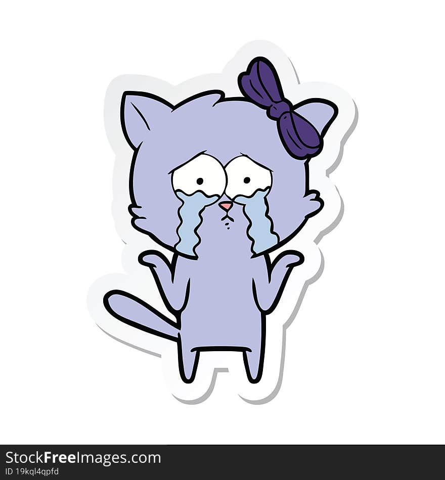 Sticker Of A Cartoon Cat