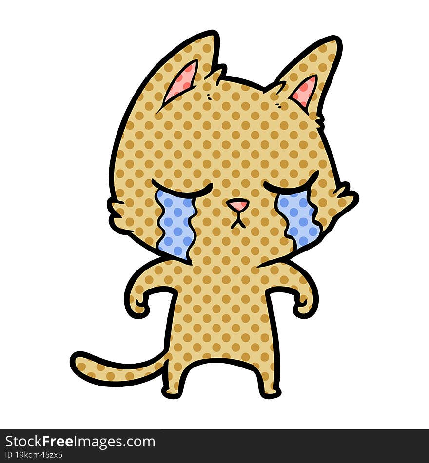 crying cartoon cat. crying cartoon cat