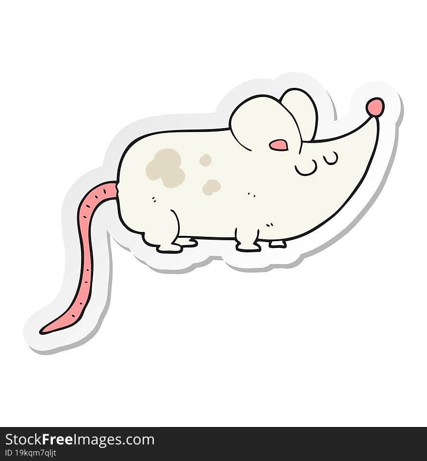 sticker of a cute cartoon mouse