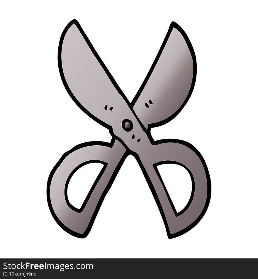 cartoon doodle open scissors