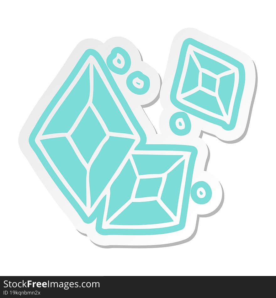 cartoon sticker of some ruby gems