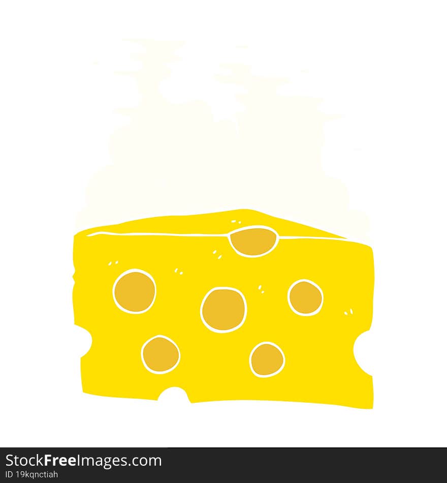 Flat Color Illustration Of A Cartoon Cheese