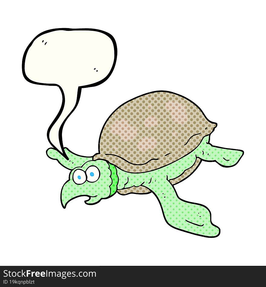 Comic Book Speech Bubble Cartoon Turtle