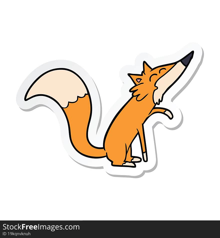 Sticker Of A Cartoon Fox