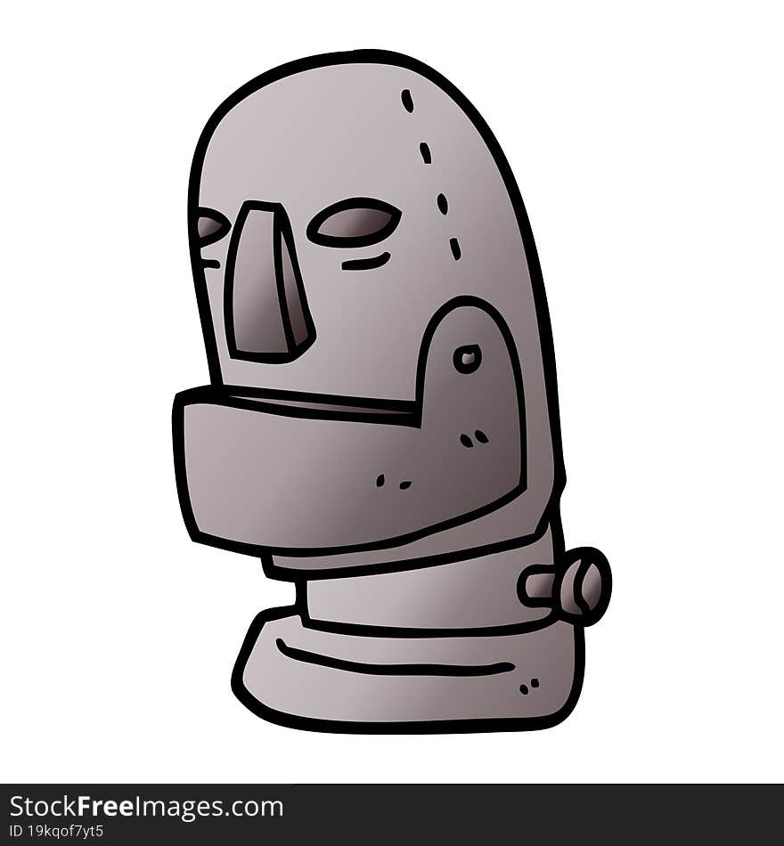 cartoon doodle robot head