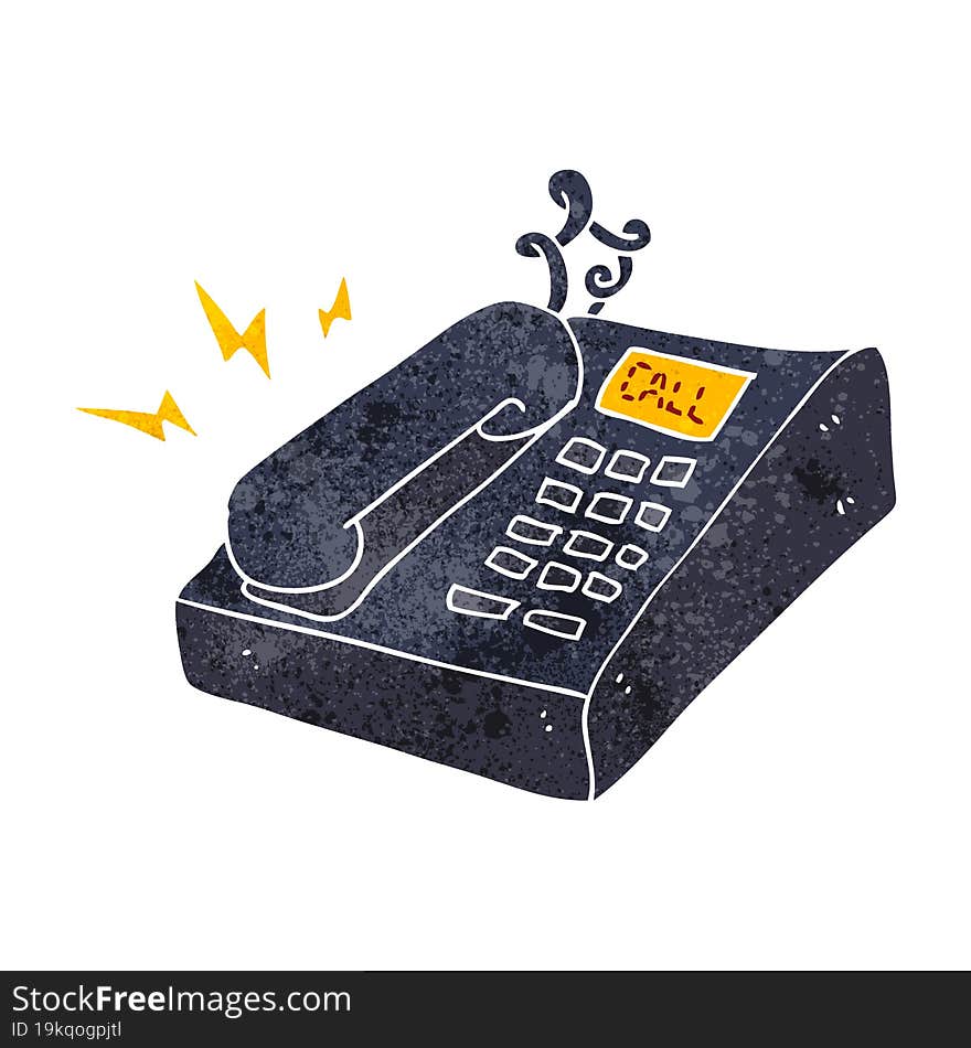 retro cartoon office telephone