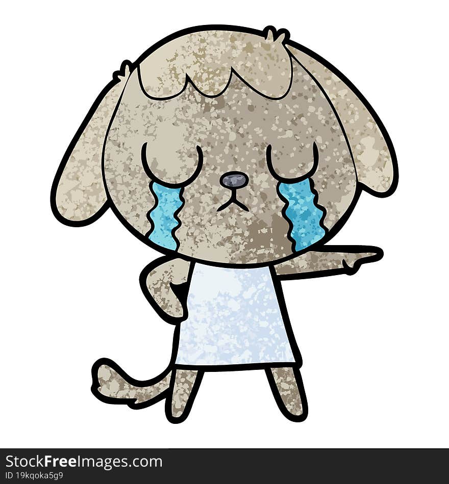 cute cartoon dog crying. cute cartoon dog crying