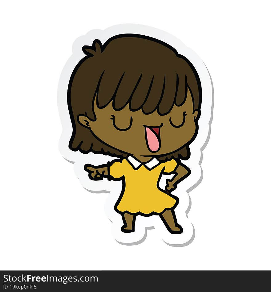 sticker of a cartoon woman