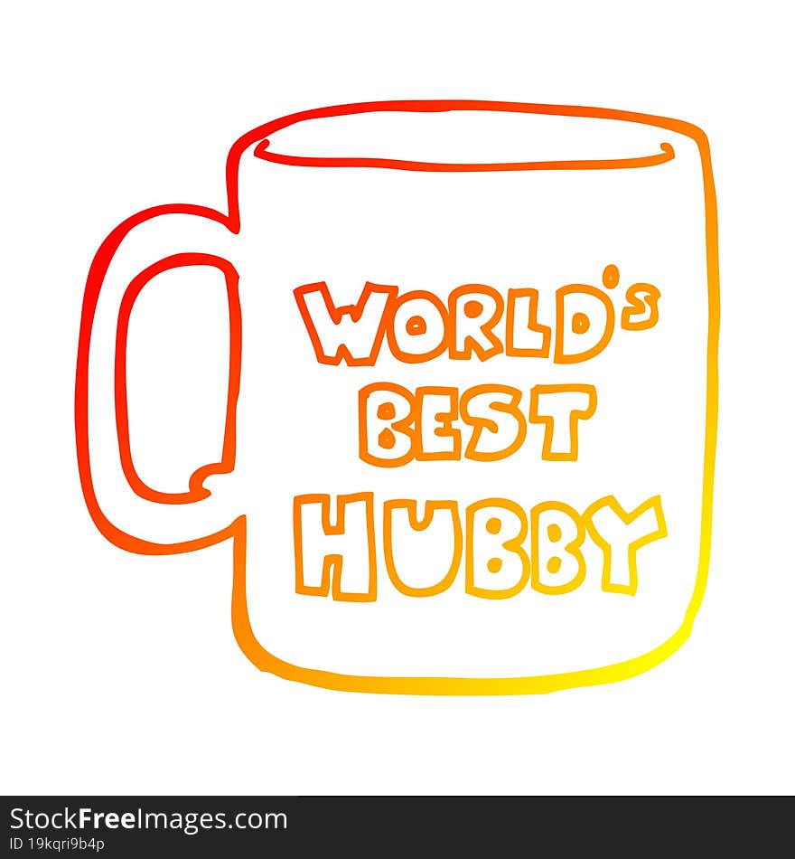 Warm Gradient Line Drawing Worlds Best Hubby Mug