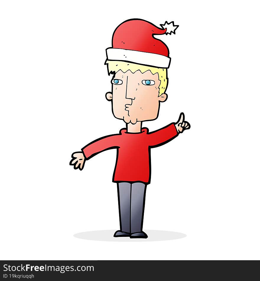 cartoon man ready for christmas