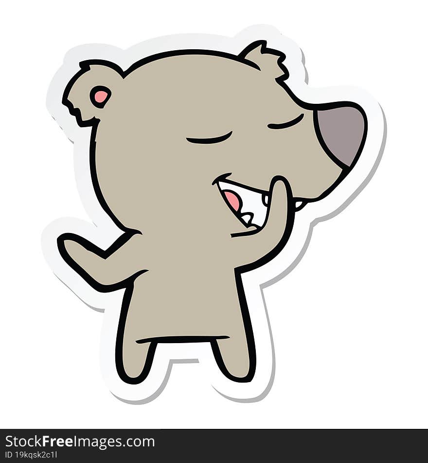 sticker of a cartoon bear