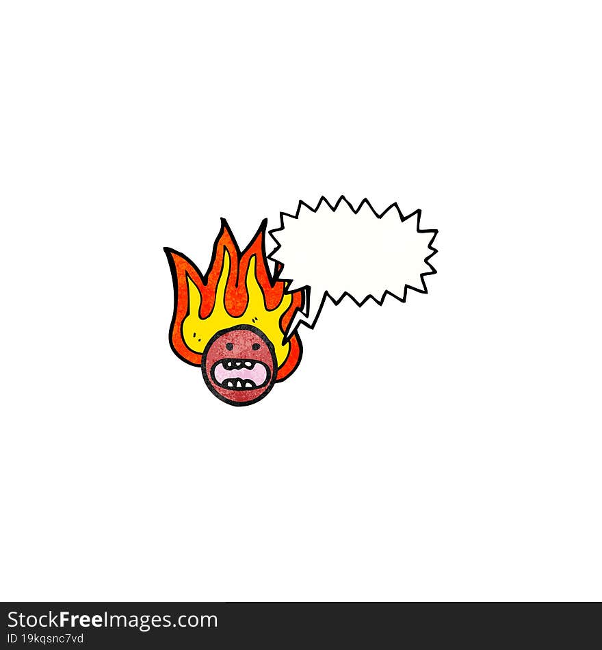 flaming face symbol  (raster version