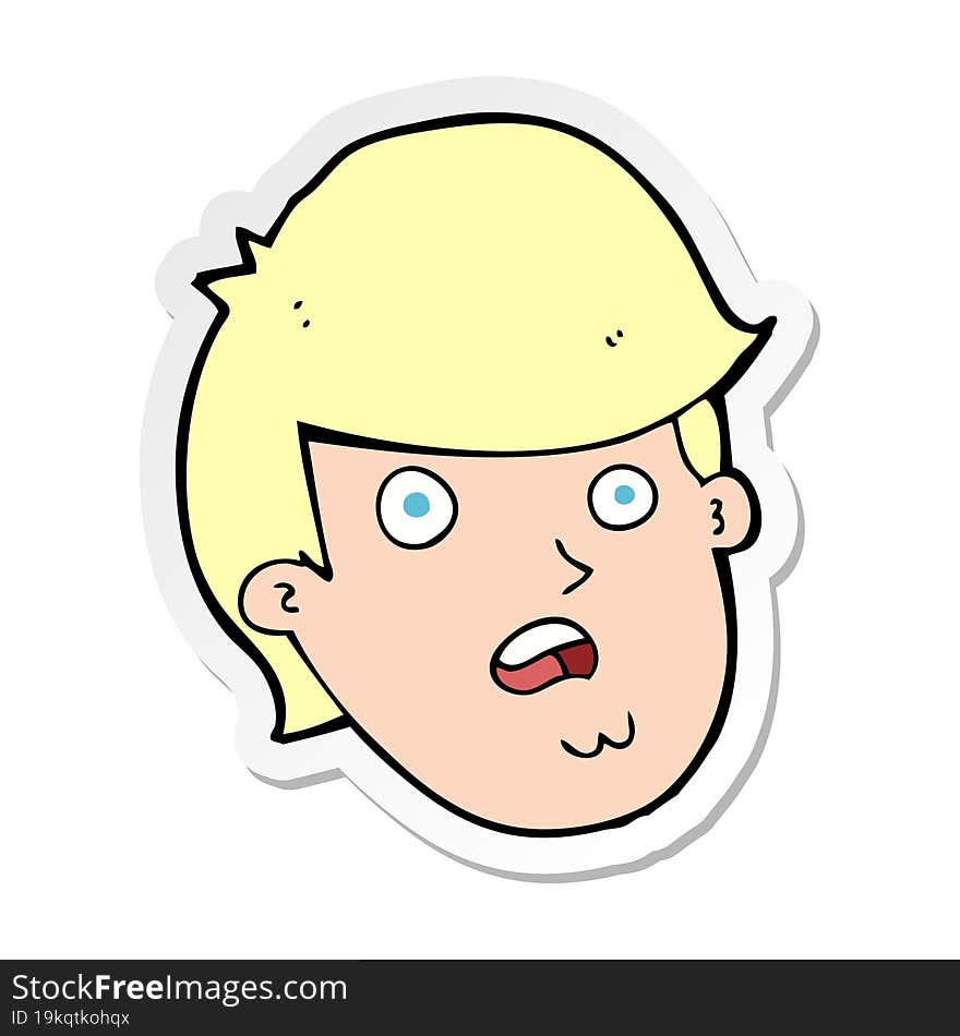 Sticker Of A Cartoon Man With Big Chin