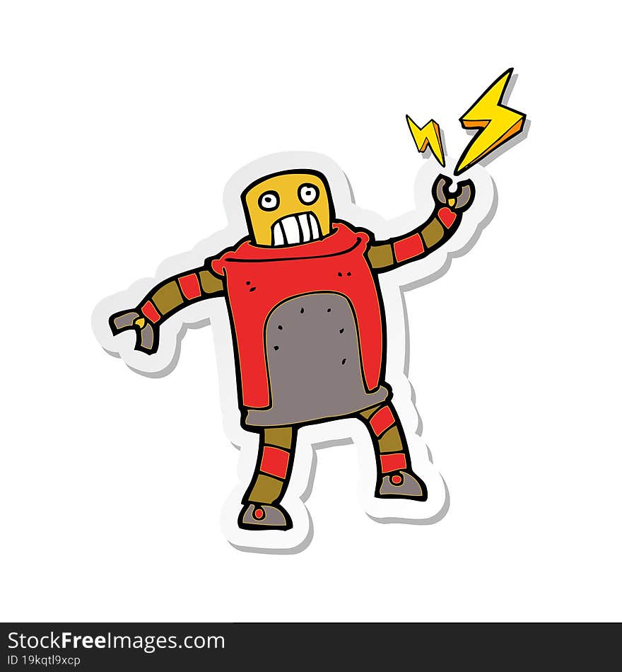 sticker of a cartoon robot