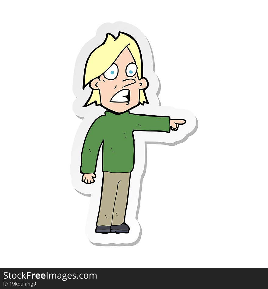 sticker of a cartoon surprised man