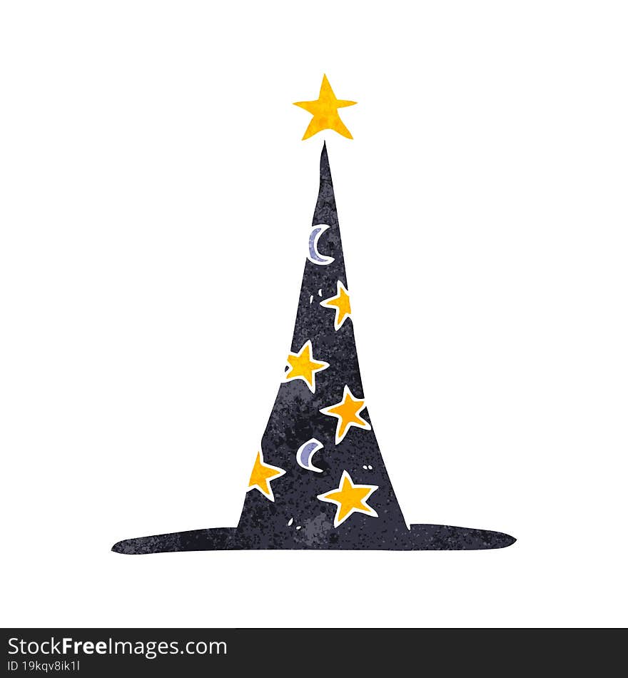 retro cartoon wizard hat