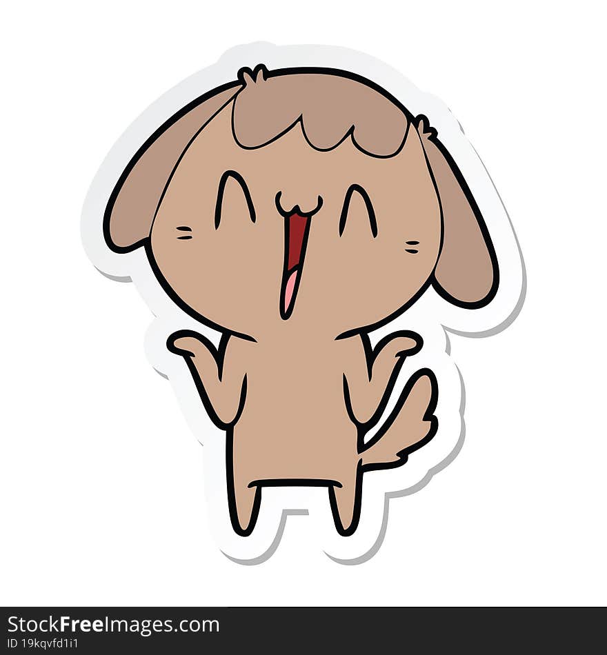 Sticker Of A Cute Cartoon Dog