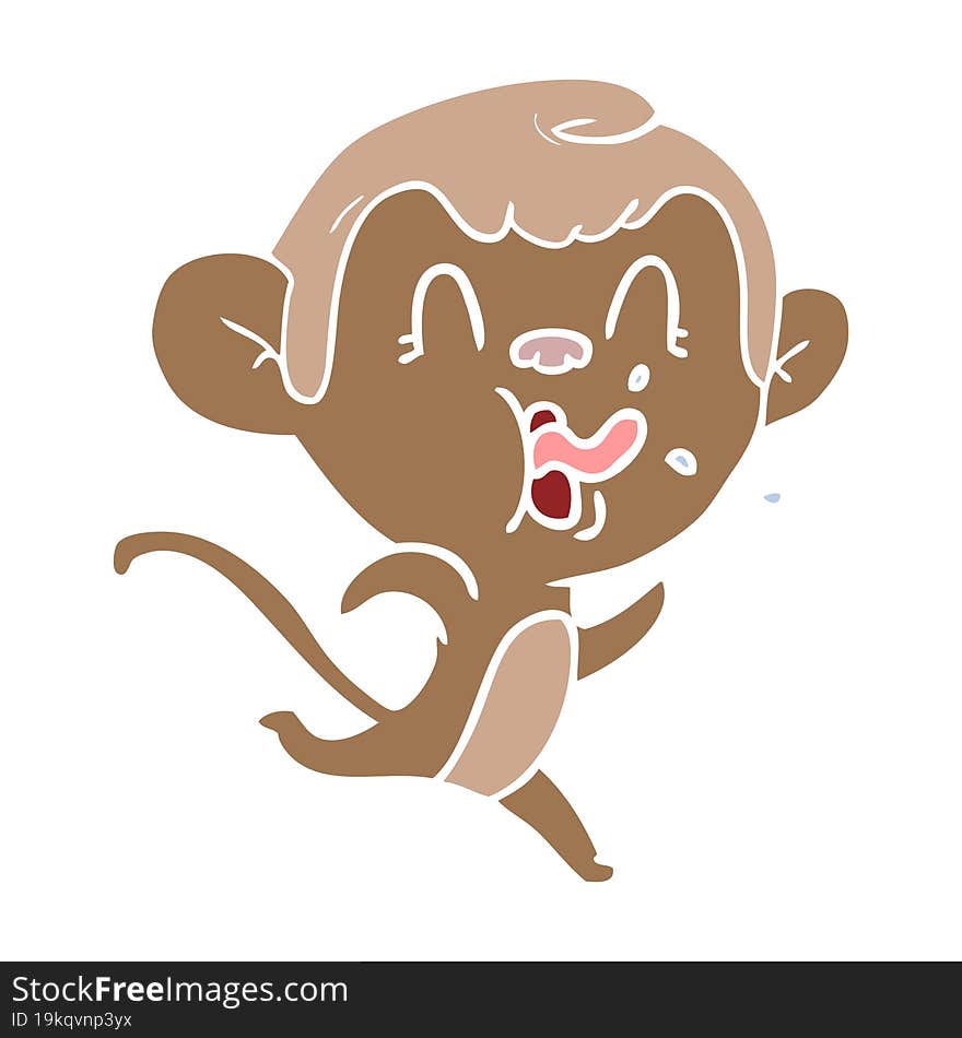 crazy flat color style cartoon monkey