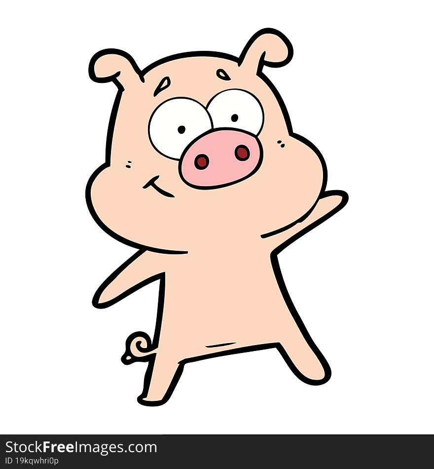 happy cartoon pig. happy cartoon pig