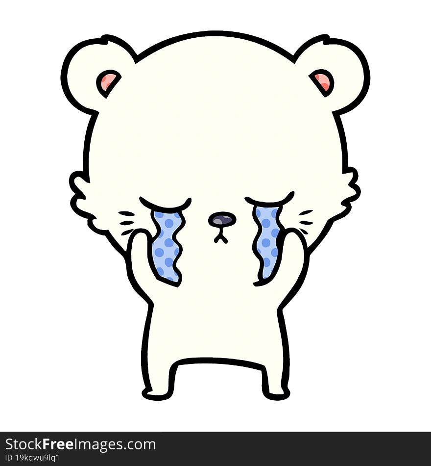 crying cartoon polarbear. crying cartoon polarbear