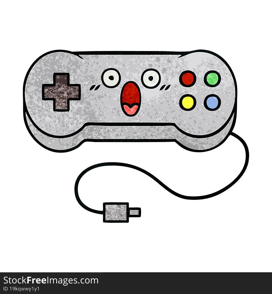 retro grunge texture cartoon game controller