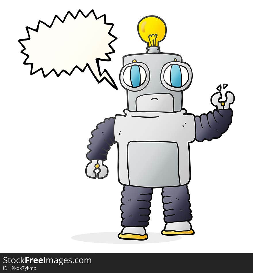 speech bubble cartoon robot