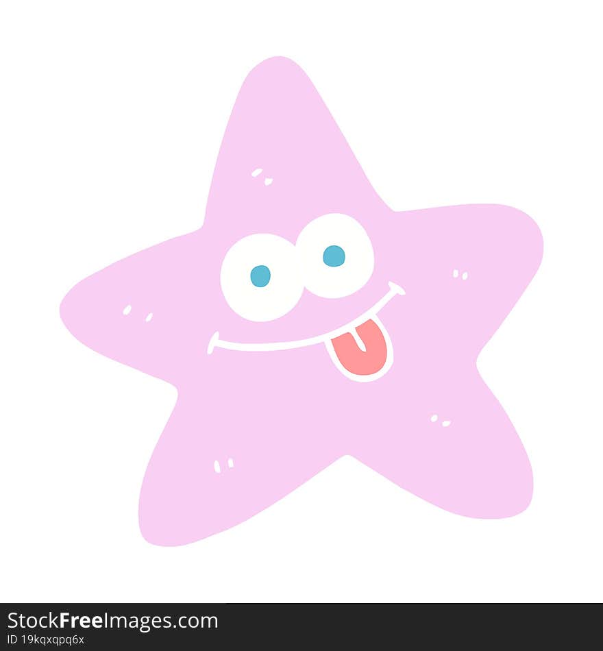 flat color illustration of a cartoon starfish