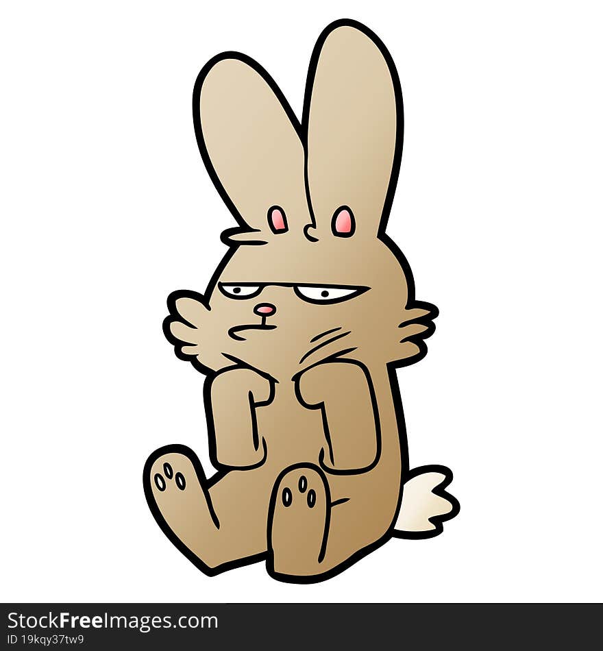 cartoon grumpy rabbit. cartoon grumpy rabbit