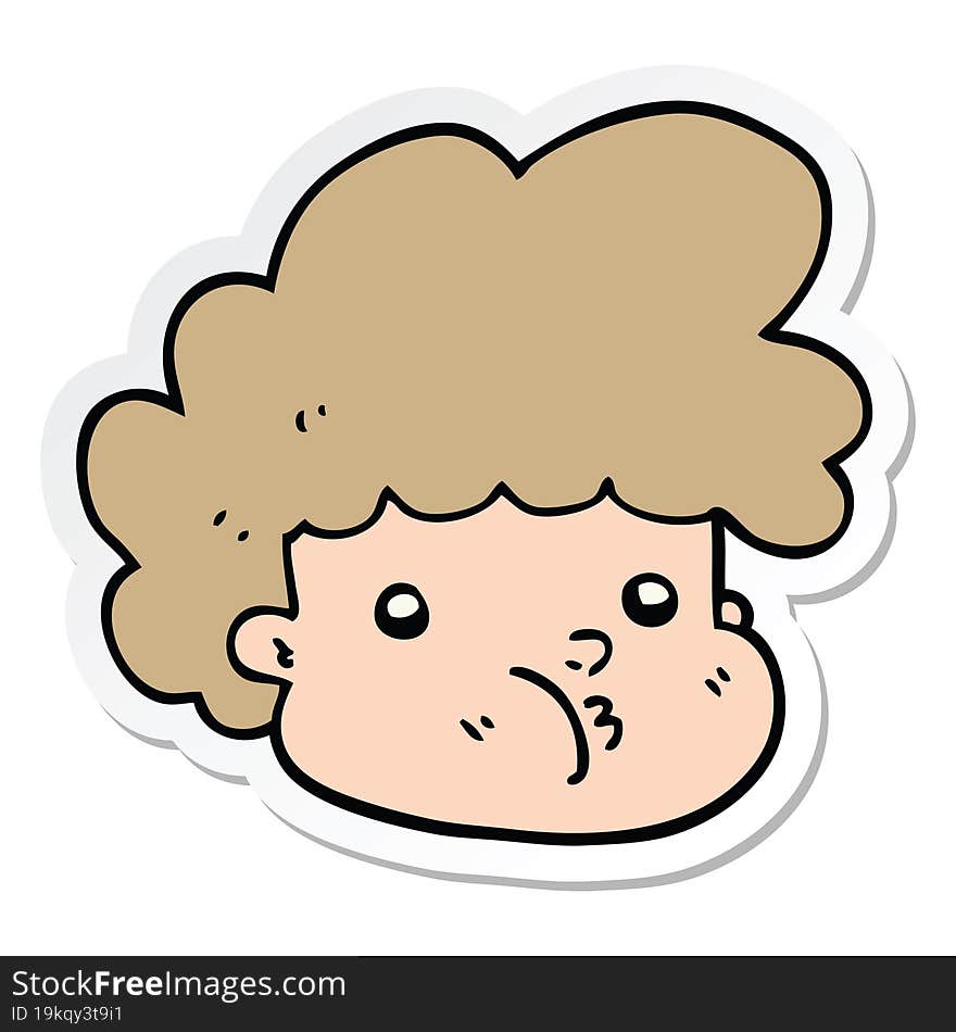 sticker of a cartoon boy