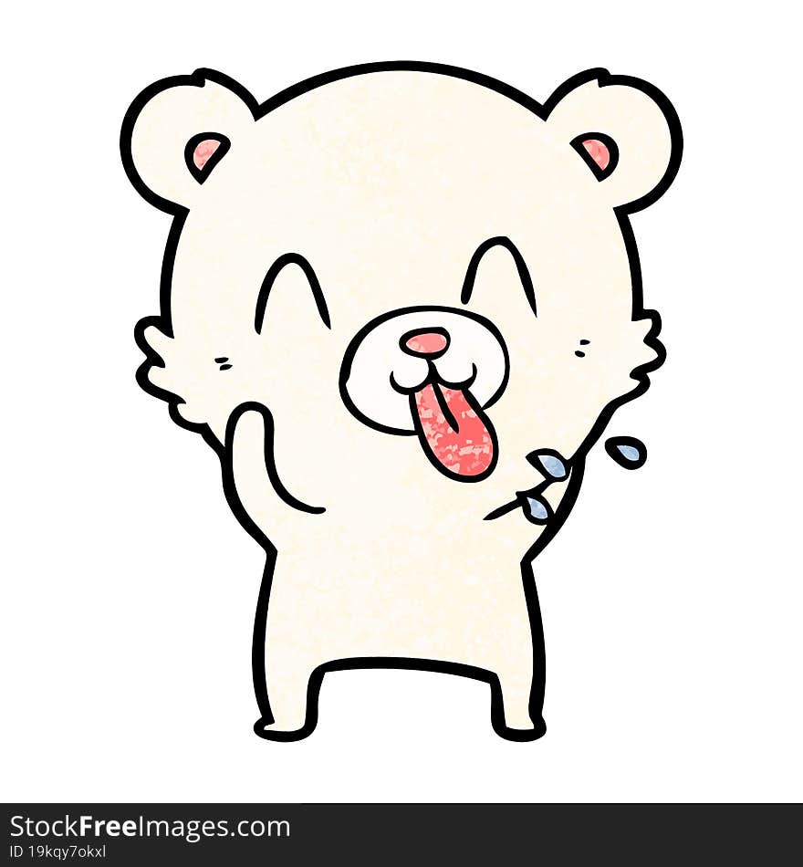 rude cartoon polar bear sticking out tongue. rude cartoon polar bear sticking out tongue