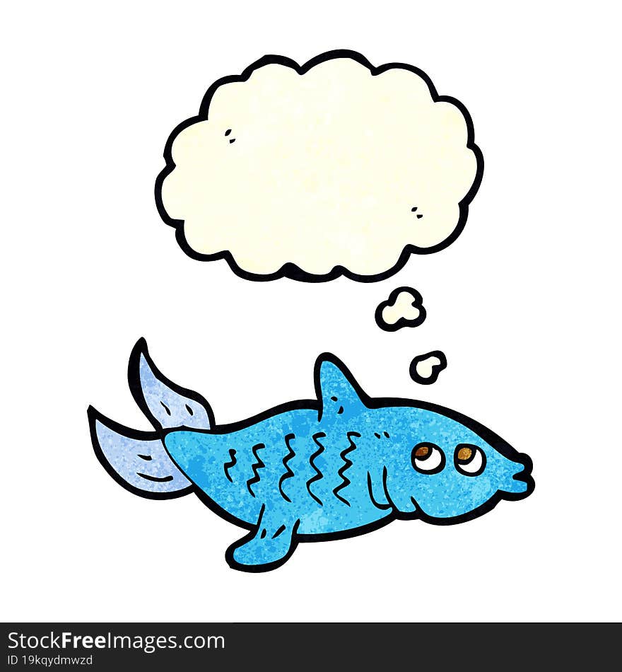 cartoon fish with thought bubble