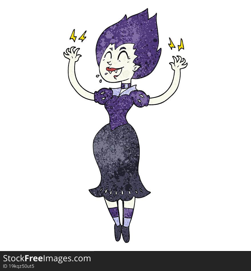 textured cartoon vampire girl