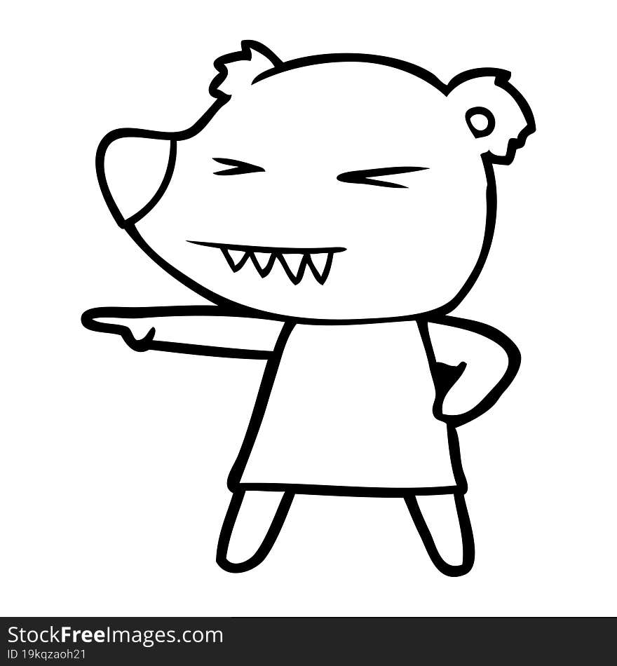 pointing bear cartoon. pointing bear cartoon