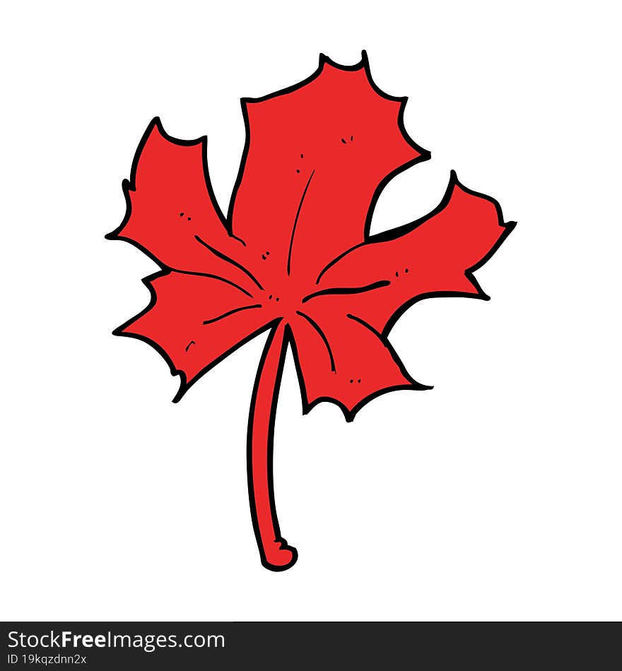 cartoon red maple leaf