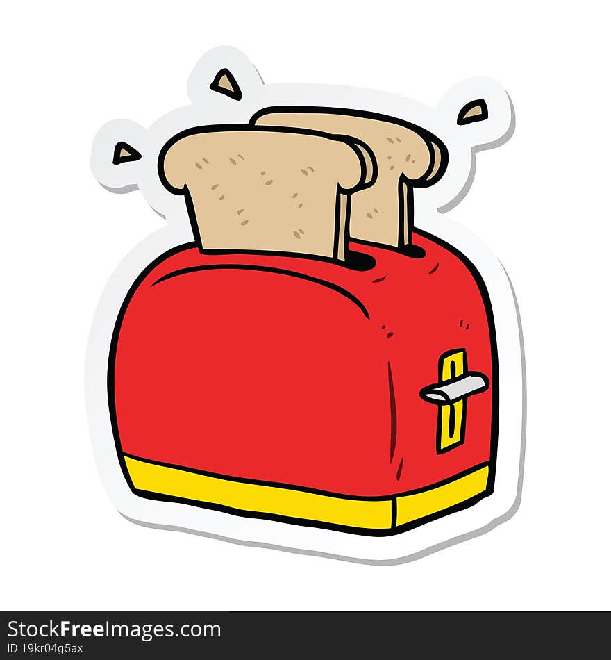 sticker of a cartoon toaster