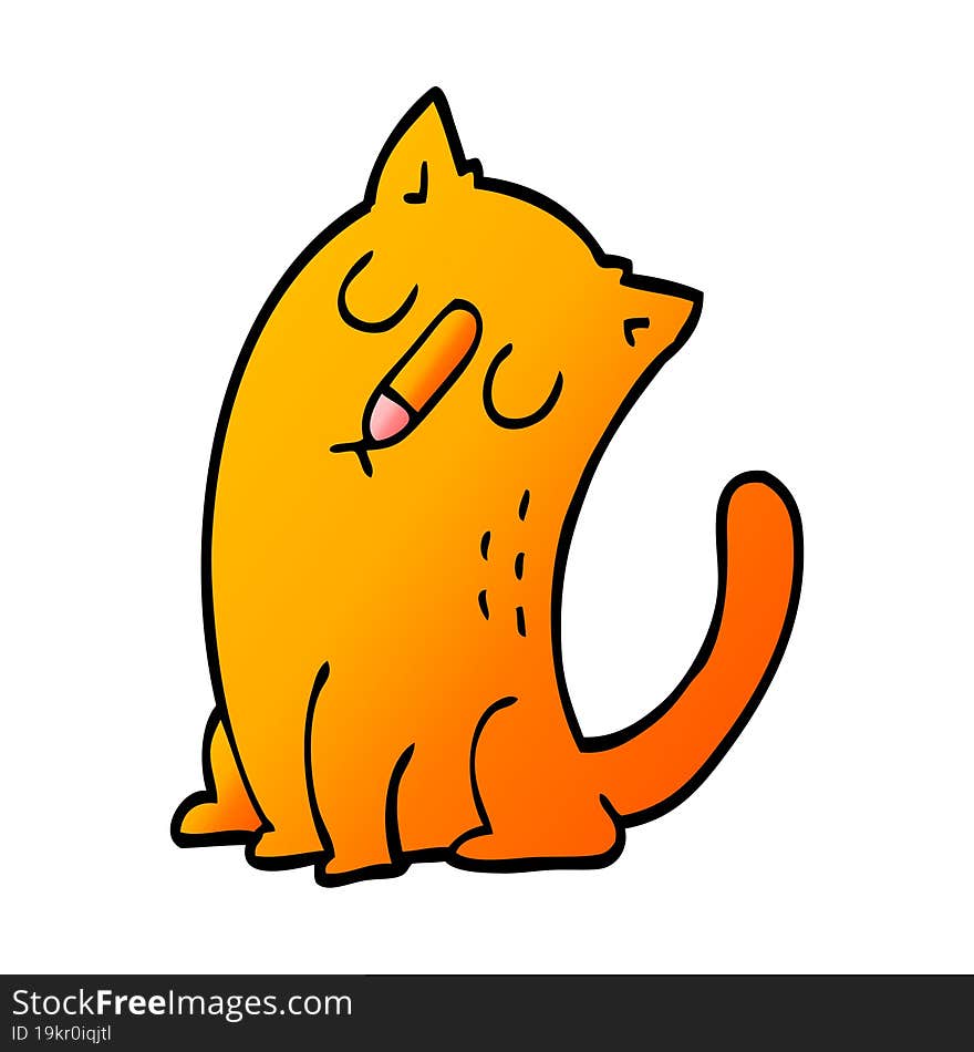 Cartoon Doodle Funny Cat