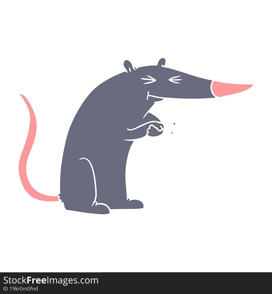 flat color style cartoon sneaky rat