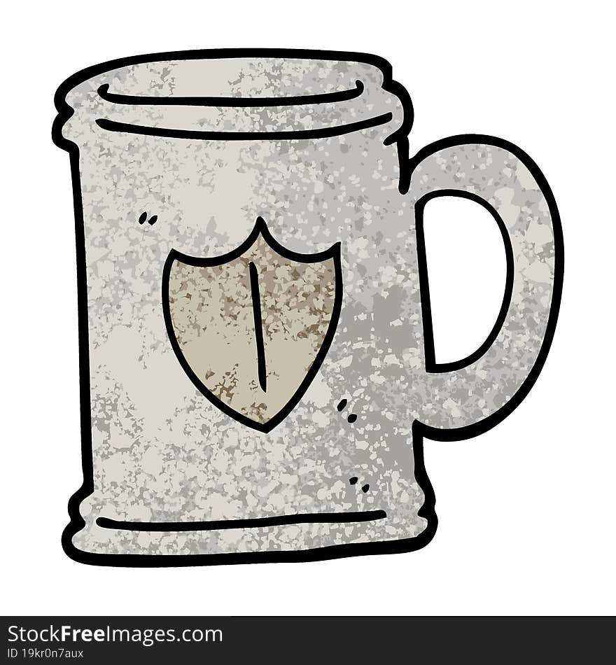 Grunge Textured Illustration Cartoon Tankard