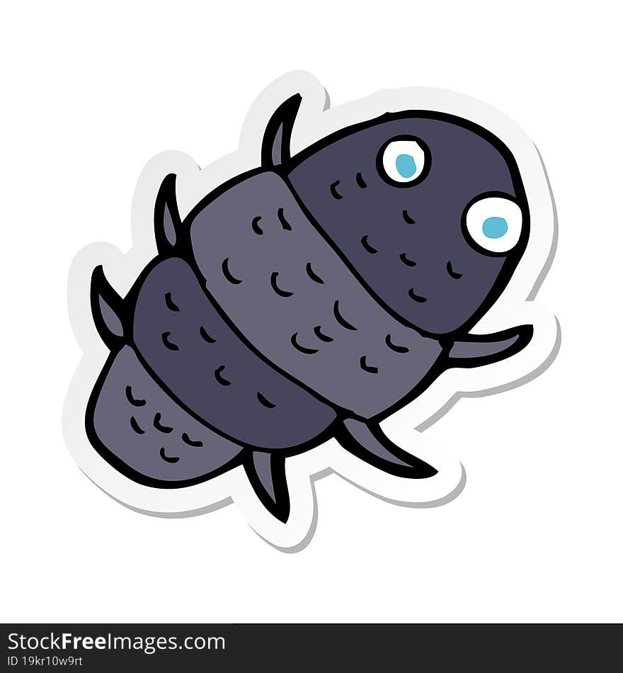 sticker of a cartoon bug