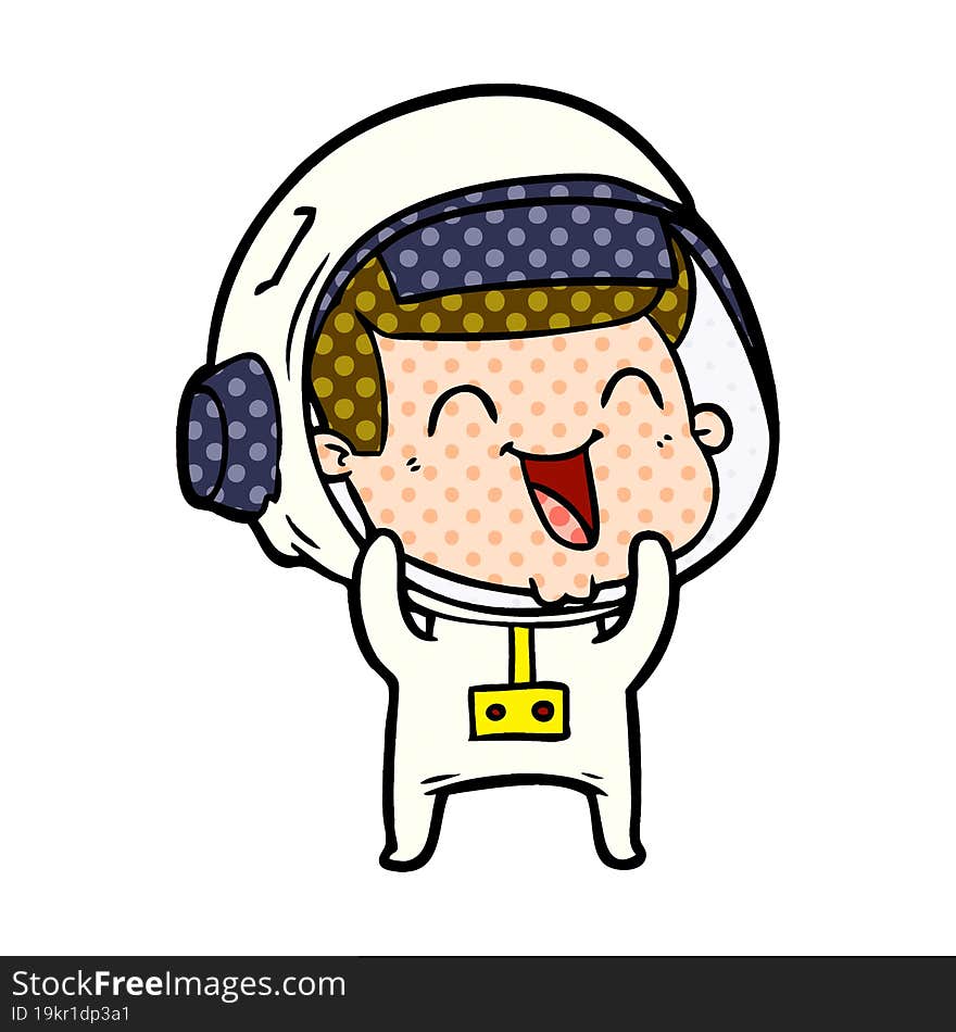 happy cartoon astronaut. happy cartoon astronaut